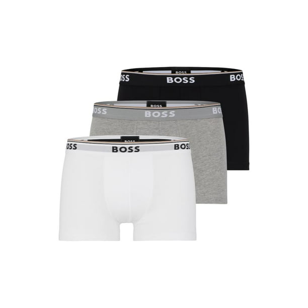 Bóxers para Hombre BOSS Paquete de 3 Algodón Elástico Corte Regular Blanco/Gris/Negro
