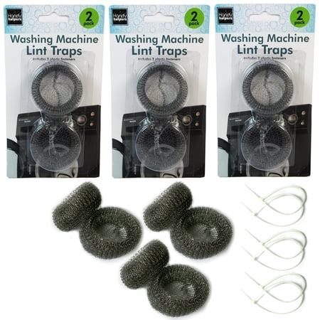 8Pcs Lint Traps For Washing Machine Hose And 24Pcs Cable Ties Set Laundry Lint Catcher Nylon Mesh Lint Trap Washer Hose Fits Washing Machines White