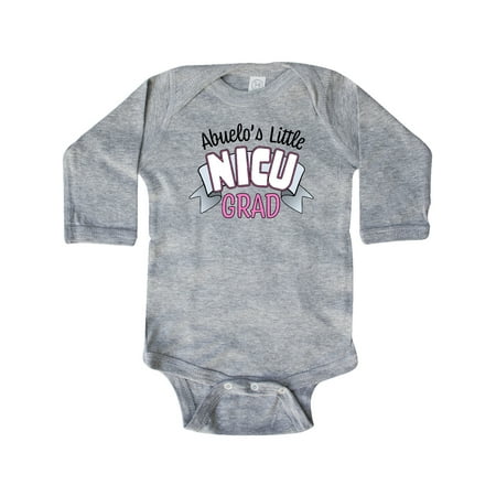 

Inktastic Abuelo s Little Nicu Grad in Pink with Banner Gift Baby Boy or Baby Girl Long Sleeve Bodysuit