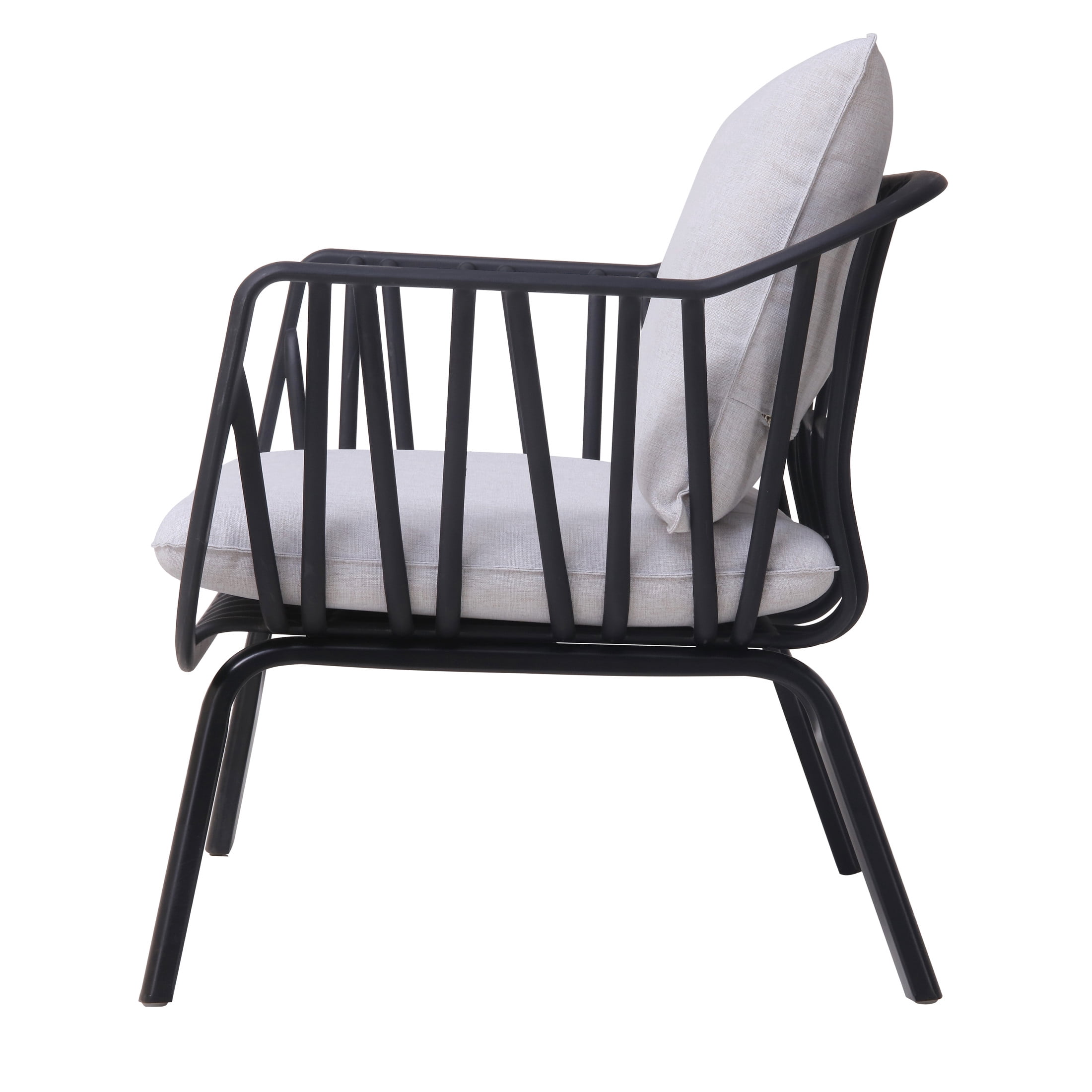 Modern Club Chairs, PP, Grey (Set of 2)