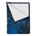 thumbnail image 2 of Stars Soft Flannel Fleece Blanket, Night Skyline Illustration with Watercolor Effect Crescent Moon and Clouds, Cozy Plush for Indoor and Outdoor Use, 50" x 60", Pale Blue Night Blue, by Ambesonne, 2 of 5
