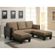 Ellesmere Upholstered Sofa Bed with 2 Ottomans Brown - Walmart.com
