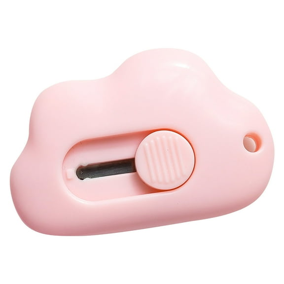 Harlier Mini Box Cutter, Cute Cloud Utility Retractable Art Knives, Letter Opener Envelope Slitter, Cloud Shaped Carton Portable Cutter with Key Chain Hole for Office Home School