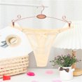 thumbnail image 2 of Aayomet Culotte Femme Taille Basse Ultra Fine Transparente en Maille (Beige, m), 2 of 5