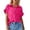 Hot Pink, variant on SRZYMJ Womens Button Down Shirts Casual Short Sleeve Dress Shirt Textured Collared Summer Clothes Work Blouse