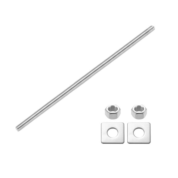 Fully Threaded Rod, M12 x 300mm 304 Stainless Steel with Nuts Washers