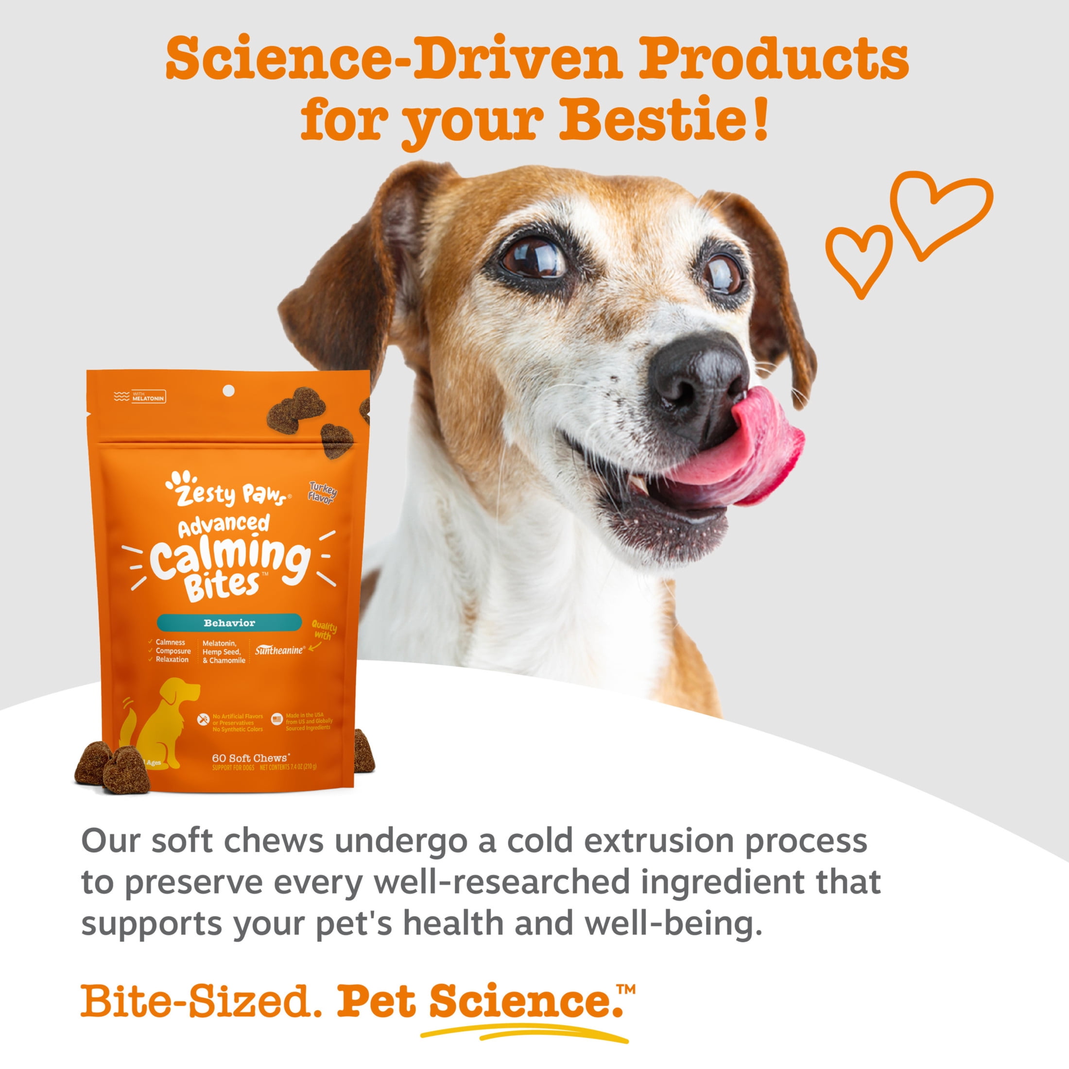 (6 pack) Zesty Paws Advanced Calming Bites Turkey Flavor Dog Supplement, 60 Count