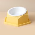thumbnail image 3 of Raised Cats Bowl Plastic Tilted Elevated Spill Proof Hexagonal Pet Food Bowl for Home Yellow, 3 of 12