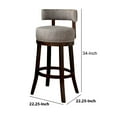 thumbnail image 4 of Swivel Barstool with Curved Open Low Back, Set of 2, Gray and Brown, 4 of 5