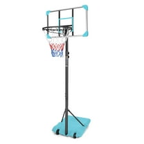Portable Basketball Hoop System - Height Adjustable 5.6-7ft, 28 Inch Backboard - Indoor Outdoor Basketball Goal for Youth & Teens with Stable Base & Wheels