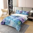 thumbnail image 3 of Erosebridal Housse de Couette Boho Libellule 100 % Coton Format Grand, Impression Aquarelle Housse de Couette 100 % Coton Grand, Déco de Fleurs de Rêve, Réversible (Sans Couette), 3 of 8