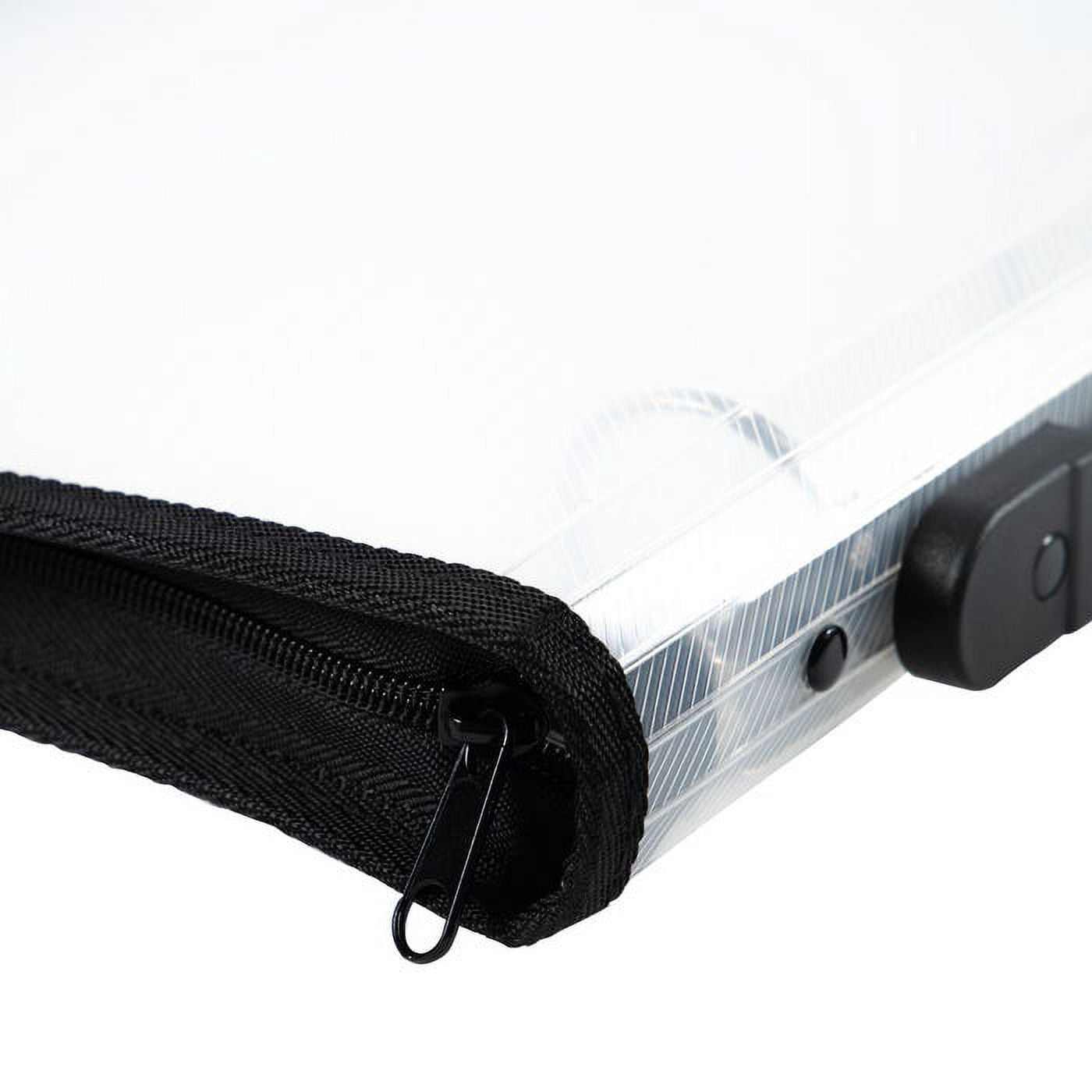 JAM Paper Plastic Zipper Binders, 11.5 x 10.25 x 1.5 inches, Clear, 1 Pack