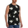 thumbnail image 2 of Uemuo Rose Flowers Pattern Men's Sleeveless T-Shirt,Muscle Athletic Tank Top, Moisture-wicking Quick-dry Breathable Classic Tee Top for Gym Run Outdoor Sports-XX-Large, 2 of 8