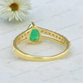 thumbnail image 4 of Pear Cut Emerald Engagement Ring Yellow Gold Plated Diamond Handmade Jewelry Art Deco Party Wear Ring Gift for Love, 4 of 4