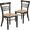 Walnut Wood Seat/Black Metal Frame, variant on Flash Furniture 2 Pk. HERCULES Series Black School House Back Metal Restaurant Chair - Mahogany Wood Seat