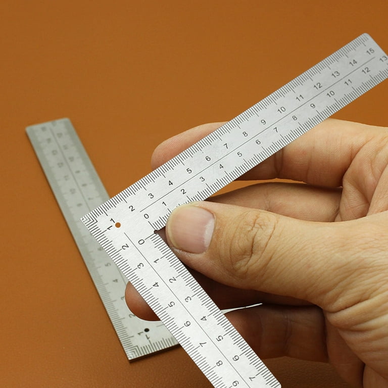 Mini 10x15cm Measuring Ruler Stainless Steel Square For Student Carpenter  (2)