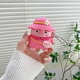 thumbnail image 2 of For Apple Airpods 3rd 2021/1/2/Pro Shockproof Cute 3D pink hat backpack piggy Case with pendant Cover, 2 of 5