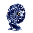 thumbnail image 3 of ChicYu Clip-On Desk Fan with Digital Display USB Rechargeable Mini Student Fan for Elementary School, Foldable Design with 3 Speed Classroom Cooler Blue, 3 of 5