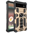 thumbnail image 2 of Ring Kickstand Phone Case for Google Pixel 6a w/Tempered Glass Screen Protector for Car Mount Hybrid Hard Shockproof Case - Gold, 2 of 6