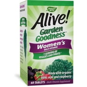 Nature's Way Alive! Garden Goodness Multivitamin for Women, 1 Serving Veggies & Fruits**, with Organic Kale, High Potency B-Vitamins, 60 Tablets