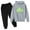 Gray-1, variant on First Day of School Outfits Girl Boy Cartoon Print Hooded Tops Sweatpants Dinosaur Costume Kids 2 Piece Clothing Set Sweatsuit, Black, 9 Years