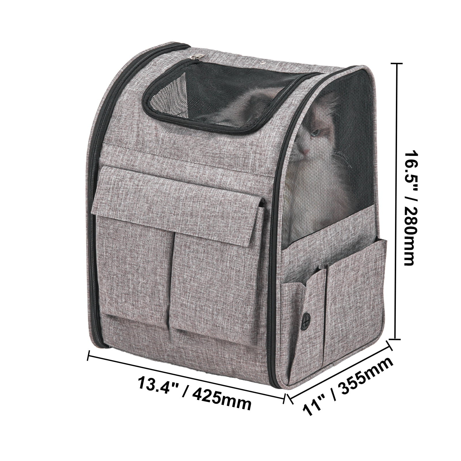 KFFKFF Cat Vehicle With Wheels, 18 -pound Rolling Gray Handle Pet Vehicle, Suitable For Cats And Dogs, Small And Medium -sized Animal Kittens Puppy
