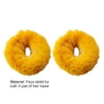 thumbnail image 6 of 2Pcs Bright Color Simple Hair Ties Handmade Faux Rabbit Fur Furry Scrunchies Hair Accessories, 6 of 7