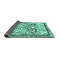 thumbnail image 2 of Ahgly Company Indoor Square Abstract Turquoise Blue Modern Area Rugs, 3' Square, 2 of 4
