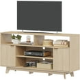thumbnail image 7 of EROMMY Mid Century Modern TV Stand, 59 Inches Entertainment Center with Storage, Tall TV Media Console with 2 Fluted Doors Suitable for 50/55/60/65 TV in Living Room, Bedroom, 7 of 7