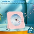 thumbnail image 4 of Bluetooth CD Player with  FM Radio/USB/AUX, Portable CD Player, Home Pink CD Music Player with HIFI Speakers, Remote Control, Dust Cover, 4 of 7