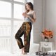 thumbnail image 5 of Balery Tiger In The Fallen Leaf Forest Pantalones de pijama para mujer, pijamas ultraligeros, pantalones de estar por casa-Medium, 5 of 6