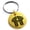 Gold, variant on Stainless Steel Letter T Initial 3D Cube Box Monogram Engraved Small Medallion Circle Charm Keychain Keyring