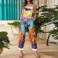 thumbnail image 5 of Overall Cotton-Linen Jumpsuit For Women With Pockets Loose Fit Spaghetti Strap Wide Leg Casual Plus Size Rompers For Women, 5 of 5