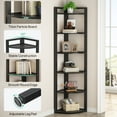 thumbnail image 5 of Tribesigns 6-Tier Corner Shelf, 70.86" Tall Freestanding Bookshelf for Living Room, Bedroom, Black, 5 of 6