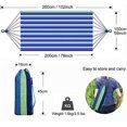 thumbnail image 4 of Hamaca Columpio Doble de Algodón 200 x 150 cm 2 Personas Grande Antivuelco Brasileña con Barra Separadora, Carga 200 kg para Camping Jardín con Bolsa de Transporte Correas para Árboles, 4 of 5