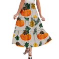 thumbnail image 6 of Womens Casual Elastic Waist Drawstring Midi Skirt Halloween Print Vacation Style Ruffle Hem A Line Flowy Skirt, 6 of 6