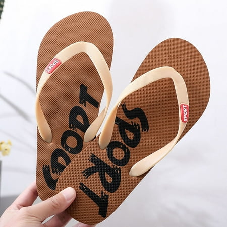 

Cathalem Men Shoes Flat Herringbone Slippers Fashion Casual Beach Casual Sandals Flip Flops Mens Khaki 10