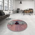 thumbnail image 3 of Ahgly Company Indoor Square Abstract Mauve Taupe Purple Abstract Area Rugs, 5' Square, 3 of 6
