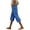 Blue, variant on Capri Pants for Women Summer Elastic Waist Drawstring Bermuda Shorts Casual Loose Lightweight Beach Trousers with Pockets