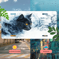 thumbnail image 5 of 1 Pcs 2D Flat License Plate Covers & Frames, Black Cat in Smoke For Decorative Front, Waterproof For Decoration Aluminum License Plate Covers & Frames Cover For Men Women, 12" X 6", 5 of 7