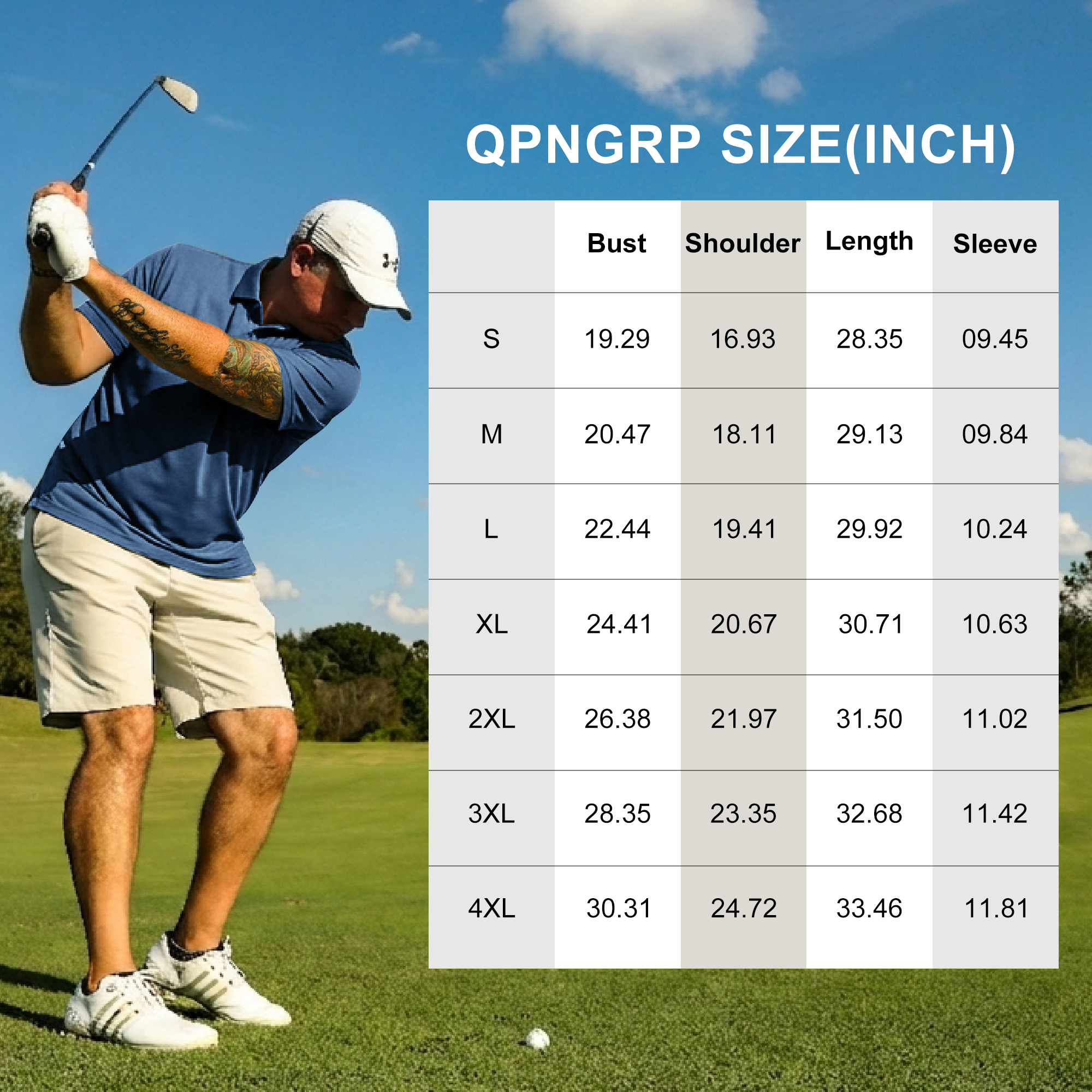 QPNGRP Men's Golf Polo Shirt with Moisture-Wicking Technology photo 7