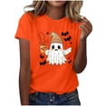 thumbnail image 3 of Wiyuqeen Halloween Shirts for Women Pumpkin Ghost Shirt Spooky Season Graphic Tees Halloween Party Clothes Vintage Short Sleeve Casual Tops Holiday Outfits, 3 of 8