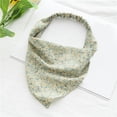 thumbnail image 3 of Bandeau Floral Mode Doux Boho Bandeau Cheveux Imprimé Couvre-Chef Foulard Triangle Vert, 3 of 8