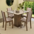 thumbnail image 2 of Juego de Comedor Tifani Madesa Mesa con Tablero de Vidrio 4 Sillas Marrón/Crema/Beige, 2 of 9