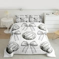 thumbnail image 2 of jejeloiu Ribbon Bow Knot Full Size Comforter Sets,Volleyball Sport Lover Bedding Sets For Boys Teens Reversible 3 Pieces, 2 of 8