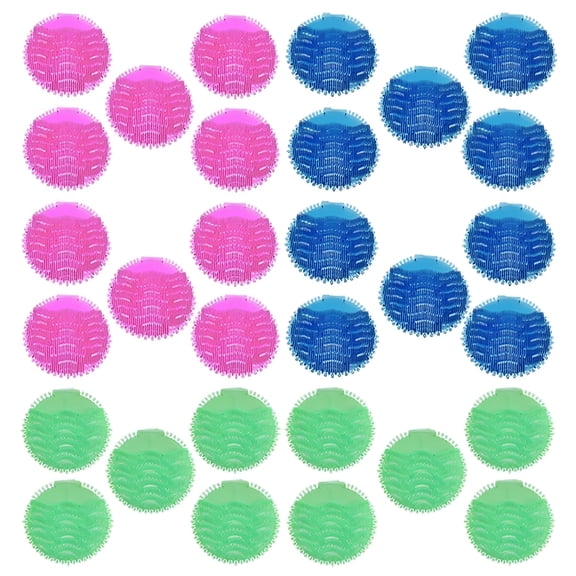 BPPEG 30 Pack Urinal Screen Set, Anti-Splash Urinal Cakes Filter, Portable Toilet Urinal Mats Scent Freshener for Bathroom Hotel Restaurant School Office Gym (Red, Green, Blue)