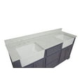 thumbnail image 2 of Zelda 72" Double Farmhouse Bathroom Vanity with Powder Gray Cabinet and Engineered Carrara Top, 2 of 5