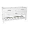 thumbnail image 2 of Everett 60 Inch Birch & Oak Console Vanity Base - White, 2 of 2