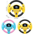 thumbnail image 2 of Volante de juguete con luces y música, simulación electrónica, volante de juguete, simulador de conducción, asiento de coche, juguete de educación temprana para bebés y niños pequeños, color negro y amarillo brillar Electrónica, 2 of 4