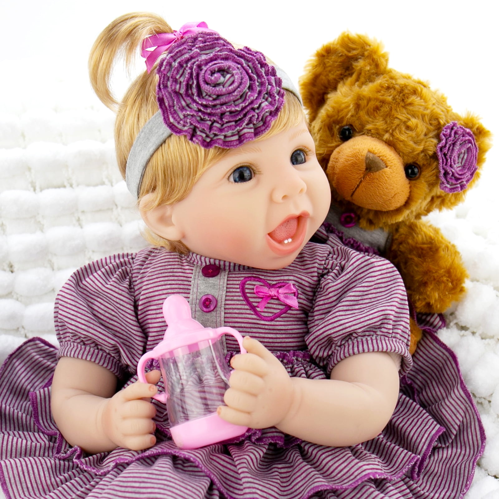 Aori Lifelike Reborn Baby Dolls - Realistic Newborn Girl Doll, Pink Set for  Kids 3+